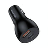 awei C-822 18W PD 8 Pin + 18W QC 3.0 USB Interface Car Charger(Black)