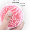 Baby Silicone Shower Massage Brush Multifunctional Shampoo Brush with Comb(Light Pink)