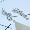 Women Tassel Wing Style Drop Earrings Fashion Cubic Jewelry(Silver color)