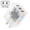 64-222 2A Three USB Transparent Charger, specification: US Plug