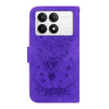 For Redmi K70 / K70 Pro Butterfly Rose Embossed Leather Phone Case(Purple)