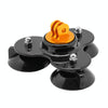 Triangle Direction Suction Cup Mount with Tripod Mount + Handle Screw for GoPro, Insta360, DJI and Other Action Cameras(Gold)