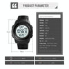 SKMEI 1731 Triplicate Round Dial LED Dual Time Digital Display Luminous Electronic Watch(Black)