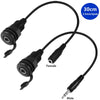 3.5mmTRS Stereo Thread Fixed Embedded Ground Plug Panel Audio Cable, Length: 0.3m(Female to Female)