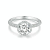 MSR017 Sterling Silver S925 White Gold Plated Moissanite Ring(No.7)