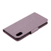 For iPhone XR Embossed Butterfly Pattern Horizontal Flip Leather Case with Card Slot & Holder & Wallet & Lanyard (Purple)