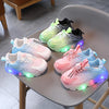 WISDOMFROG Girls Sneakers LED Light Up Boys Gradient Mesh Shoes Children Footwear, Size: 25(White)