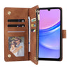 For Samsung Galaxy A16 5G Multifunctional Frosted Zipper Wallet Leather Phone Case(Brown)
