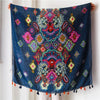 180 X 85cm  Women Cotton And Linen Scarf Retro Splicing Bohemian Printed Silk Shawl SL1903-100