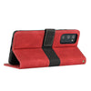 For Samsung Galaxy S20 FE Grid Stitching Leather Phone Case with Lanyard(Red)