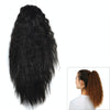 Natural Retro Short Curly Hair Clip-on Corn Blanching Horsetail Wig (Black)