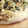 Christmas Tree Plush Skirt White Round Ornament Decoration, Diameter: 90cm