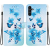 For Samsung Galaxy A13 5G Crystal Texture Colored Drawing Leather Phone Case(Blue Butterflies)