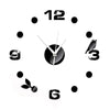 Art Wall Clock Background Wall Stickers TV Wall Stickers 3D Bird Leaves Wall Clock Home Accessories(Black)