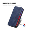 For Alcatel 1S 2021 Cubic Grid Pressed Horizontal Flip Magnetic PU Leather Case with Holder & Card Slots & Wallet(Blue)