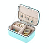 HN-002 Travel Mini Portable PU Ear Stud Jewelry Storage Box(Blue)