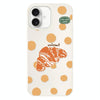 For iPhone 16 Skin Feeling Jelly TPU Hybrid PC Phone Case(Polka Dot Croissant White)
