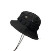 Outdoor Hip-Hop Hat Fisherman Hat Windproof Basin Hat with Drawstring, Size: L