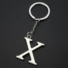 Double-Sided Three-Dimensional Plating Alphabet Keychain, Style: X