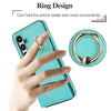 For Samsung Galaxy S25 5G Ring Holder Card Bag Skin Feel Phone Case(Green)