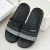 Men and Women Slippers Summer Non-slip Couples Go Out Home One Word Slippers, Size: 44-45(Three Rods-Black)