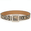 Fashionable Pearl Square Buckle Decorative PU Leather Belt for Women, Size:80-100cm(Brown)