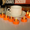 Halloween Electronic LED Candle Light, Color: Warm White Flash(Orange Shell Ghost Face)