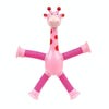 Telescopic Suction Cup Giraffe Funny Hundred Change Children Cartoon Educational Toy(Pink)