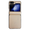 For Samsung Galaxy Z Flip6 Integrated Magnetic Axis Solid Color Leather Texture Phone Case(Gold)
