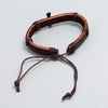 Personalized Hand-Woven Leather Bracelet Simple Pull-Out Adjustable Vintage Wristbands(Brown)