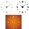 Bedroom Home Decoration Watch Frameless 3D Mirror Large DIY Wall Sticker Mute Clock, Size: 100*100cm(Silver)