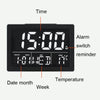 Large Screen LED Clock Bedside Multifunctional Electronic Alarm Clock(White Shell White Light)