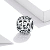 S925 Sterling Silver Mori Series Hollow Letters Beads DIY Bracelet Necklace Accessories(E)
