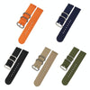 Washable Nylon Canvas Watchband, Band Width:20mm(Black with Silver Ring Buckle)
