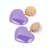 Peach Heart Earrings Retro Series Acrylic Stud Earrings for Women(Purple)