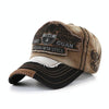 YANG GUAN Eagle Pattern Embroidered Washed Baseball Cap Sun Protection Cap, Size: 54cm(Coffee)