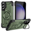 For Samsung Galaxy S23+ 5G Lens Holder MagSafe Phone Case(Army Green)