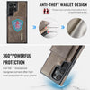For Samsung Galaxy S24 Ultra 5G DG.MING M6 Series RFID Tri-fold Card Bag Removable Leather Phone Case(Coffee)