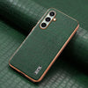 For Samsung Galaxy A36 AZNS Electroplated Frame Crocodile Texture Full Coverage Phone Case(Green)