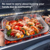 Stainless Steel Square BBQ Basket Heightened Handle Anti-scalding Grill Basket 42.5x28x10.5