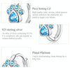 Cat Paw Print Simple Sterling Silver Zircon Earrings Earrings