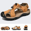 Summer Large Size Men Beach Shoes Leather Breathable Wading Casual Sandals, Size: 42(Gold)