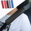 Skin Feeling Car Leather Seat Belt Cover Shoulder Pads 6.5x23cm(Black)