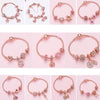 SL136 19cm Women Rose Gold Beaded Bracelet