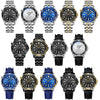 White Steel White Surface BINBOND B2820 Luminous 30m Waterproof Men Sports Quartz Watch