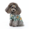 Dog Print Beach Shirt, Yellow & White, S (3-3.5kg) - Cotton