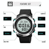 SKMEI 1728 Muslim Worships Watch Multifunctional Reminder Prayer Direction Compatriots Watch, Style:Steel Circle Edition(Black Black Machine)