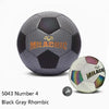 MILACHIC PU Leather Machine Stitch Luminous Fluorescent Reflective Football, Specification: Number 4 (Black Gray Rhombic 5043)