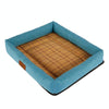 Cooling Pet Mat Bed, Breathable Linen, 50x40cm, Lake Blue (Medium)