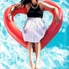 Love Heart Shaped Inflatable Floating Swimming Safety Pool Ring, Inflated Size: 120cm x 100cm (Red)